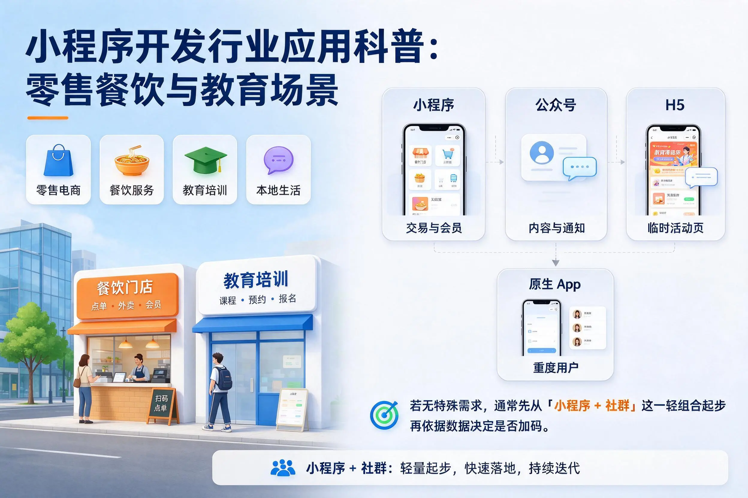 杭州小程序开发行业应用科普：零售餐饮与教育场景