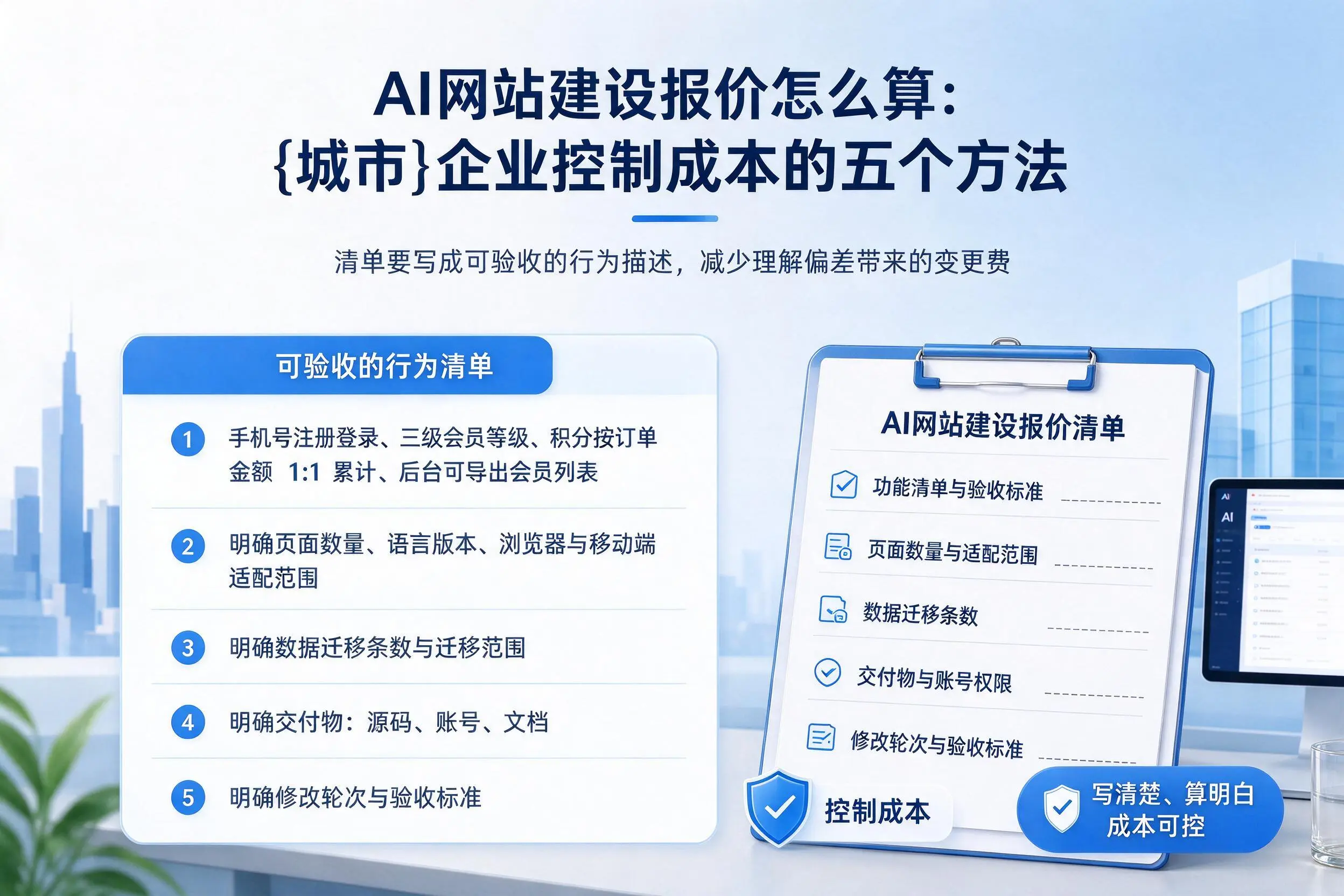 AI网站建设报价怎么算:杭州企业控制成本的五个方法